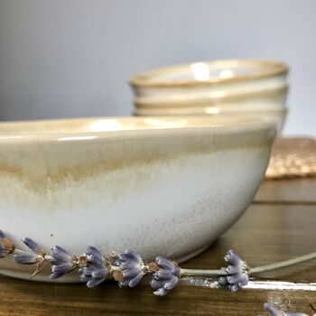 Small Cream/Grey Ombré Stoneware Bowl, 5 of 5