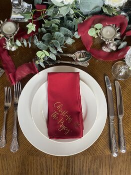 Personalised Reusable Red Napkin Set, 3 of 8