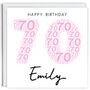 Personalised 70th Birthday Card For Her, thumbnail 2 of 2