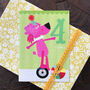 Poodle 4th Birthday Card, thumbnail 1 of 5