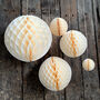Ivory Tissue Paper Ball Decorations, Four Sizes, thumbnail 2 of 2