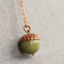 Olive Green Acorn Necklace, thumbnail 8 of 10