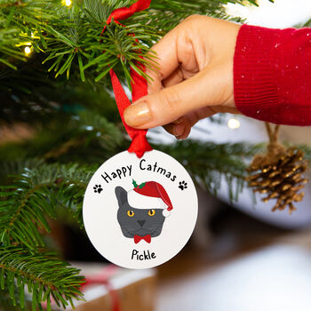 Personalised Happy Catmas Christmas Decoration, 3 of 11