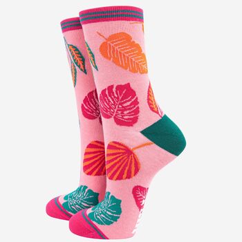 Women's Bamboo Socks Gift Box Jungle Leaf, 4 of 5