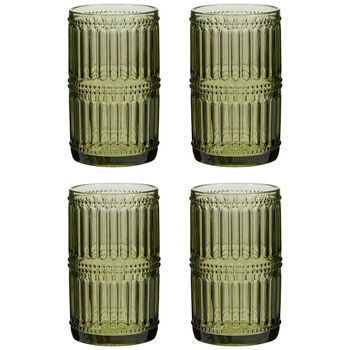 Set Of Four Merida Green Highball Glasses, 2 of 5