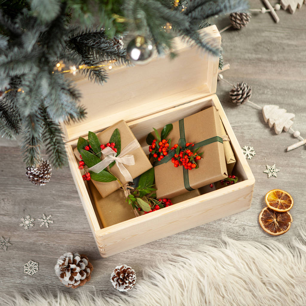 Family Wooden Christmas Eve Box Snowflakes By norma&amp;dorothy