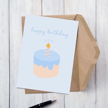 'Happy Birthday' Cute Birthday Cake Greetings Card, 2 of 4