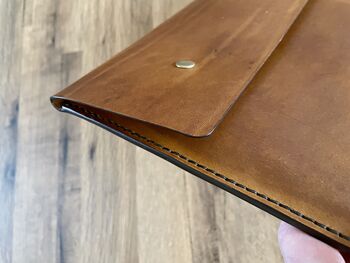 Personalised A4 Tan Leather Documents Folder, 6 of 11