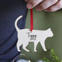 Cat Personalised Wooden Christmas Hanging Decoration, thumbnail 4 of 6