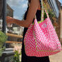 Handmade Neon Pink Tote Bag, thumbnail 2 of 7
