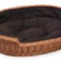 Wicker Cushioned Cat Or Dog Basket, thumbnail 1 of 2