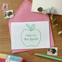 Green Apple For The Teacher Thank You Card, thumbnail 1 of 11