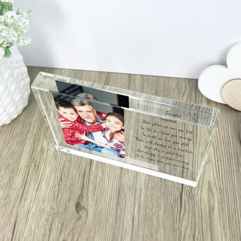 Personalised Freestanding Message Photo Giant Crystal Block 14cm X 19.5cm, 4 of 5