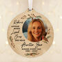Personalised Robin Photo Memorial Wooden Bauble – Christmas Keepsake, thumbnail 4 of 5