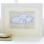 Personalised Porsche 911 Embroidered Artwork, thumbnail 2 of 5