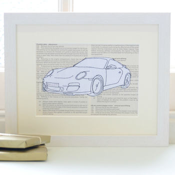 Personalised Porsche 911 Embroidered Artwork, 2 of 5