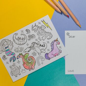 Kids Mixed Themed Colouring In Postcard Pack, 6 of 8