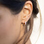 Lucia Huggie Rhinestone Hoop Earrings Gold, thumbnail 1 of 3