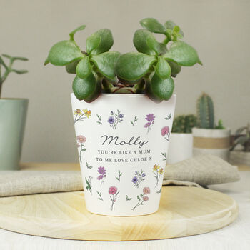 Personalised Wild Flowers Ceramic Plant Pot, 2 of 5