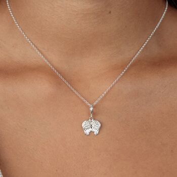Sterling Silver Angel Wings Necklace, 3 of 6
