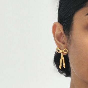 Bow Earring Gold, 2 of 6