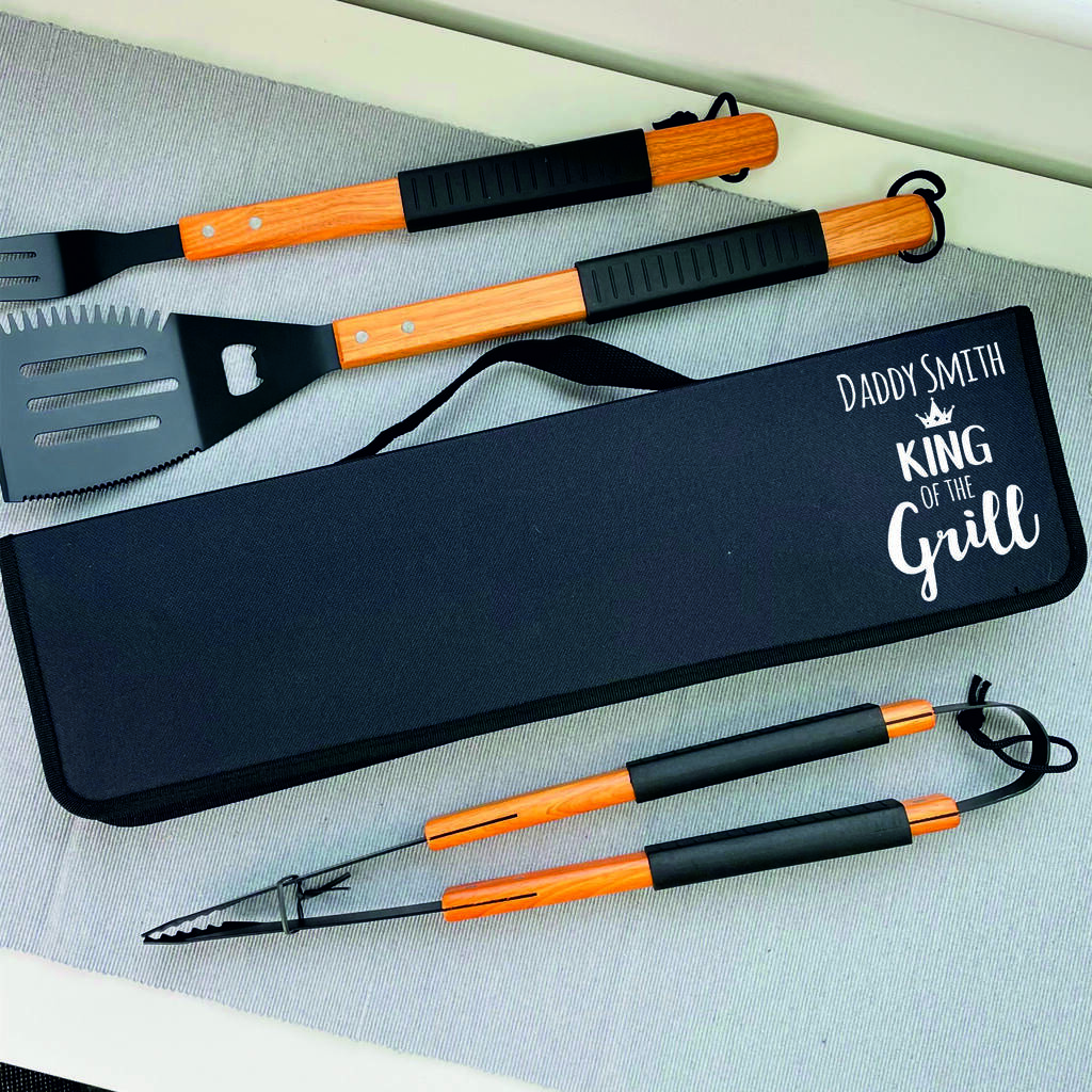 Personalised King Of The Grill Barbecue Tool Set, 1 of 4
