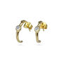 Rainbow Moonstone Gold Huggie Hoop Earrings, thumbnail 5 of 6