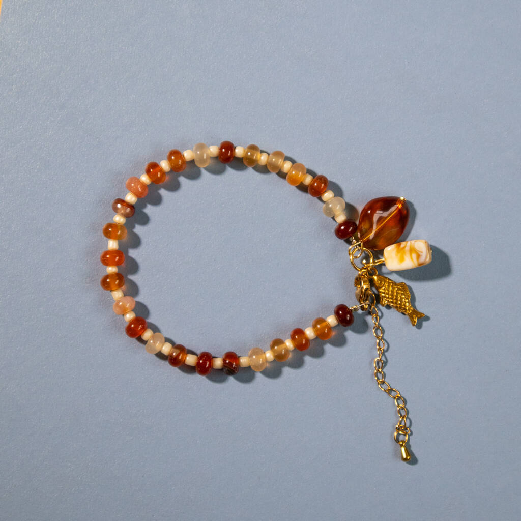 Amber Gingham Charm Bracelet, 1 of 3