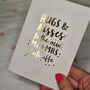Personalised 'Hugs And Kisses To The New…' Wedding Card, thumbnail 7 of 7