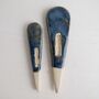 Handmade Small Pottery Blue \Brown Salt Or Spice Spoon, thumbnail 6 of 9