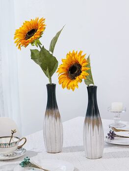 Set Of Two Minimalist Porcelain Flower Vases, 5 of 8