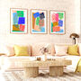 Colourful Abstract Cut Out Shapes Print Set Of Three, thumbnail 4 of 12