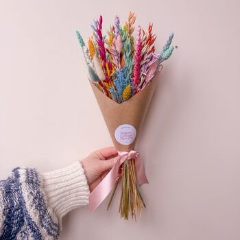 Rainbow Dried Flower Bouquet Gift, 8 of 8