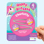 Personalised Rainbow Unicorns Birthday Hair Clips, thumbnail 1 of 4