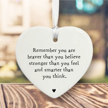 Personalised Porcelain Heart You Are Braver Keepsake Gift, 2 of 2