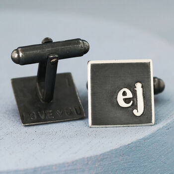 Sterling Silver Personalised Initial Cufflinks, 8 of 12