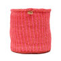 Kiwanda: Red And Pink Pinstripe Woven Storage Basket, thumbnail 4 of 9