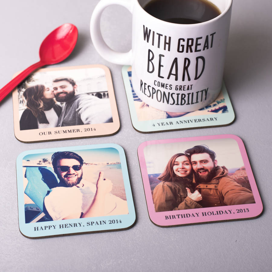 Set Of Four Personalised Photo Coasters, 1 of 5