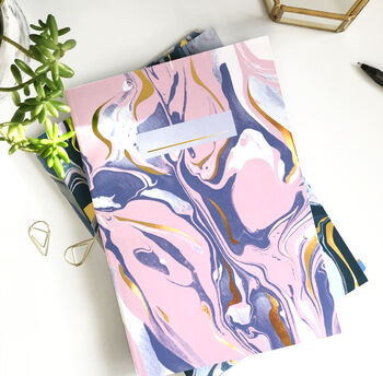 Hand Marbled Gold Foil Notebook Pack, 7 of 9