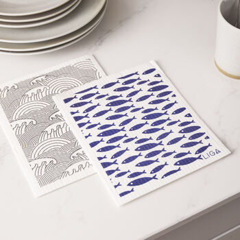 Eco Dishcloths | Fish And Wave, 2 of 2