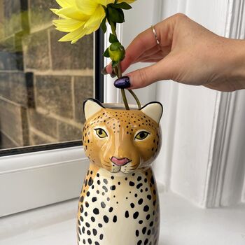 Ceramic Leopard Shaped Vase, 5 of 7