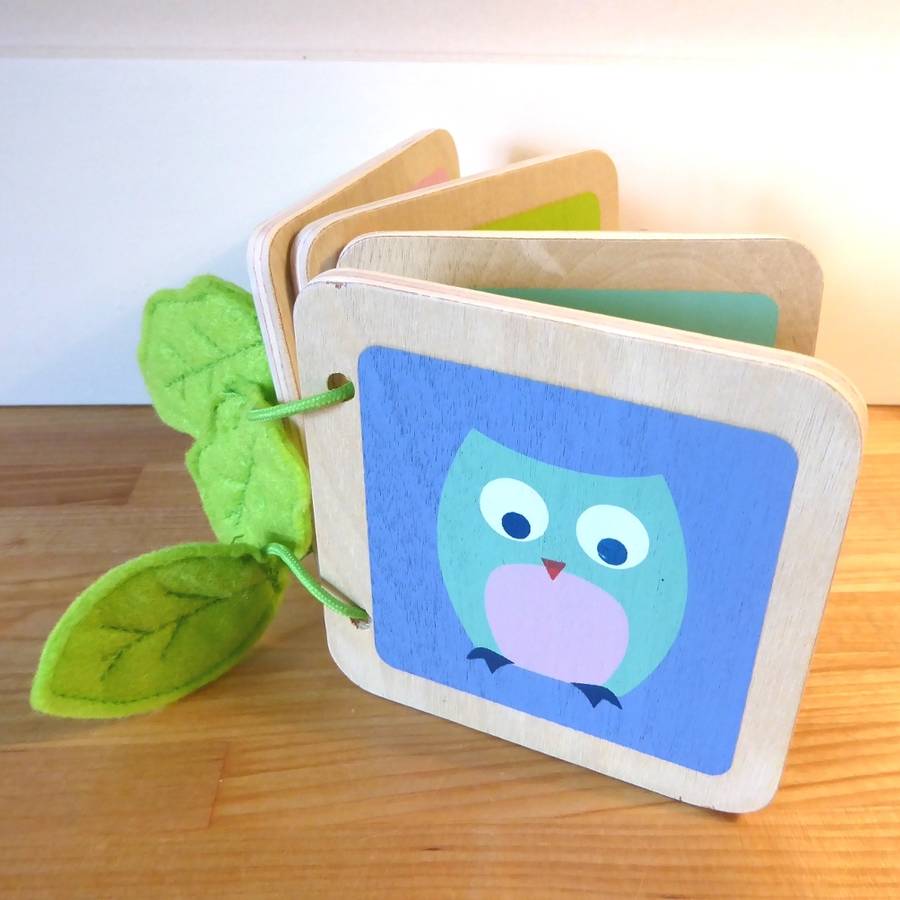 baby's woodland book by knot toys