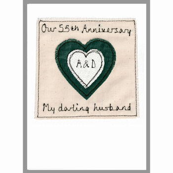 Personalised Emerald 55th Wedding Anniversary Card, 10 of 12