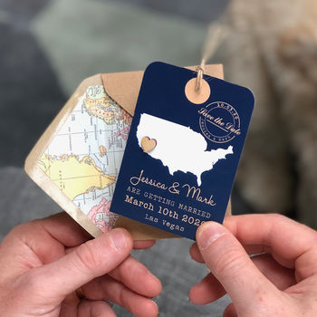 Save The Date Map Luggage Tag, 3 of 12