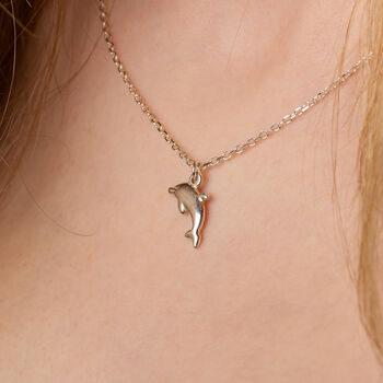Sterling Silver Necklace With Dolphin Charm, 2 of 6