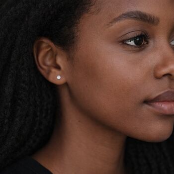 Micro Sterling Silver Disc Stud Earrings – 3mm, 4 of 7