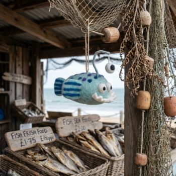 Handmade Felt Finnigan The Fish Hanging Decoration, 4 of 4