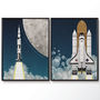 Space Rocket Posters, thumbnail 1 of 9