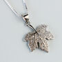 Sterling Silver Maple Leaf Pendant Necklace, thumbnail 3 of 7