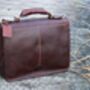 Dark Brown Mens Leather Laptop Bag Gift For Him, thumbnail 4 of 11